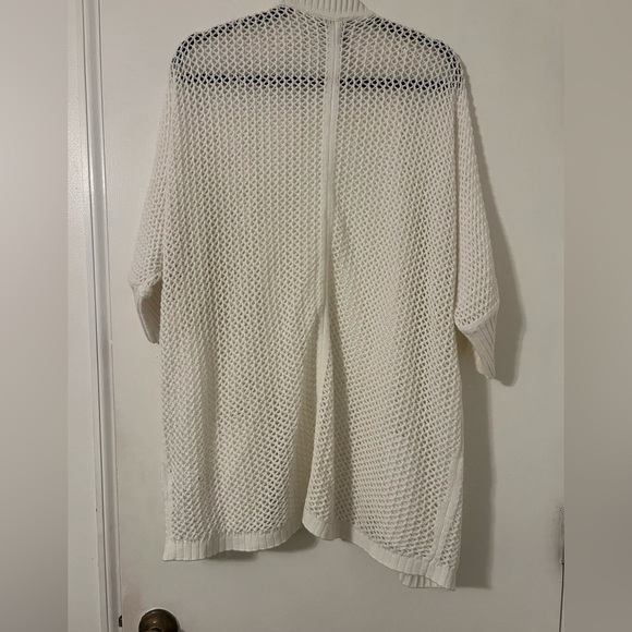 Maternity Pea In The Pod Cozy White Open-Knit Cardigan sz M with pockets (M125) - Picture 8 of 9